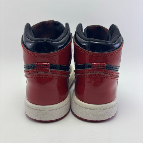 NIKE AIR JORDAN 1 Retro High OG Patent Bred (PS) Shoes Kids Size 11C - Picture 4 of 12